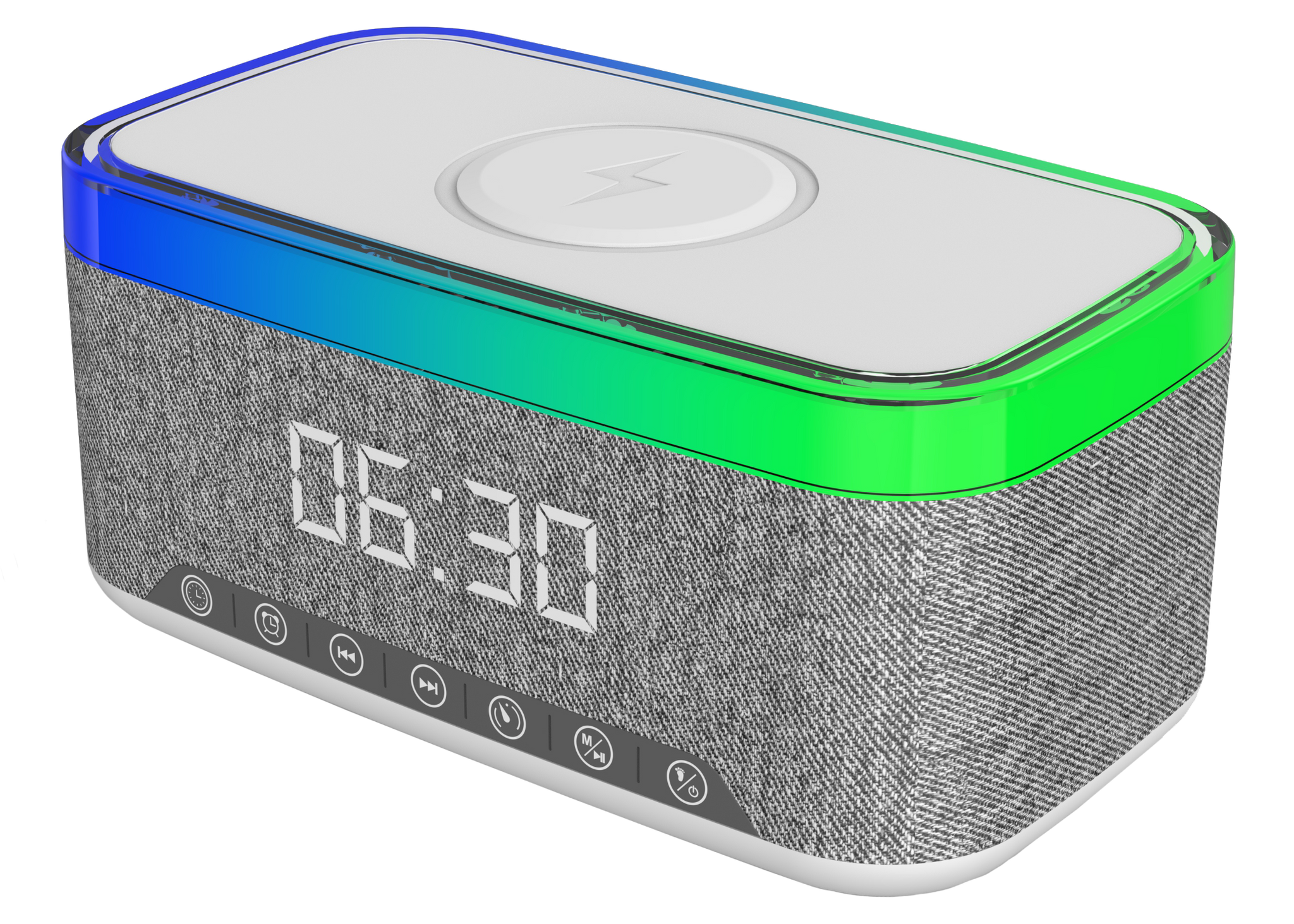 TekTrio: Wireless Charger, Speaker, & Clock