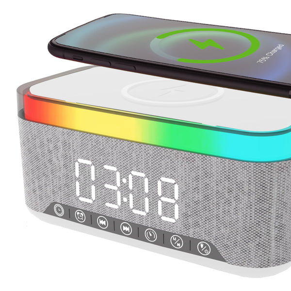 TekTrio: Wireless Charger, Speaker, & Clock