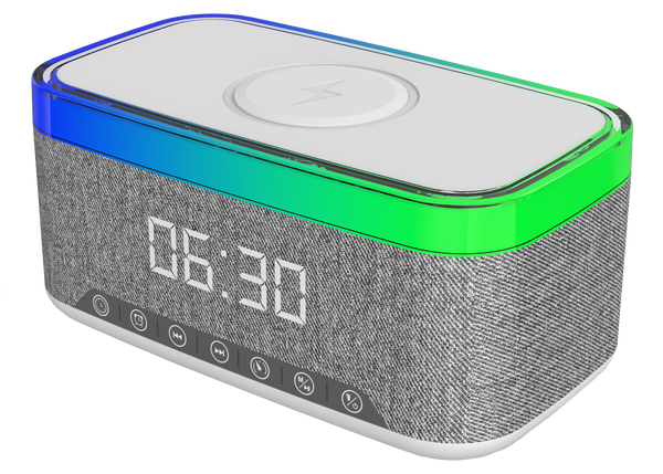 TekTrio: Wireless Charger, Speaker, & Clock